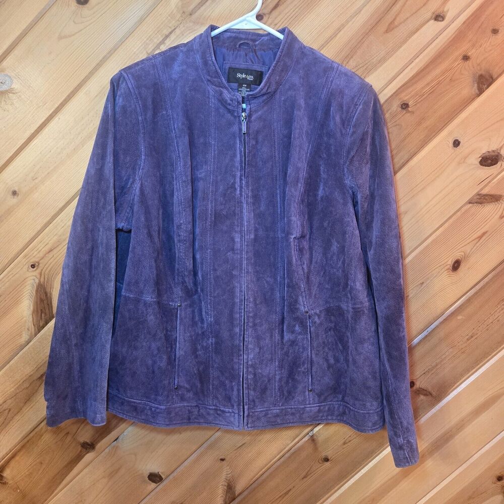 Style & Co. Violet Leather Jacket